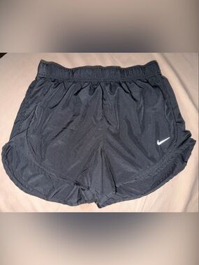 Nike Black Athletic Shorts with Reflective Swoosh
